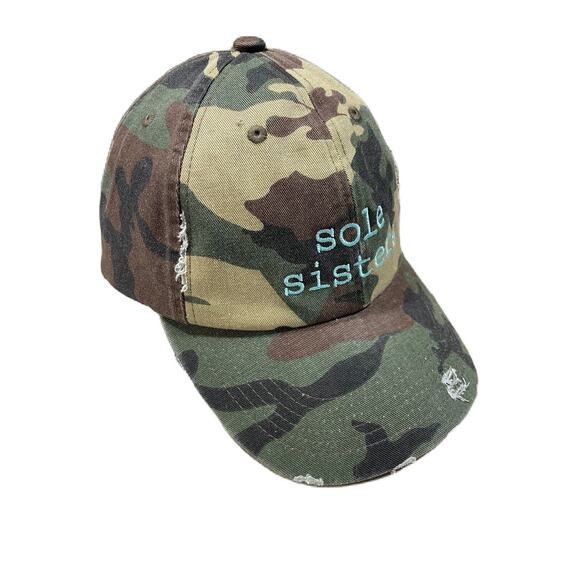 Camouflage District Baseball Cap Distressed DT600-Soul Sisters, Adjustable Hat - Picture 1 of 7